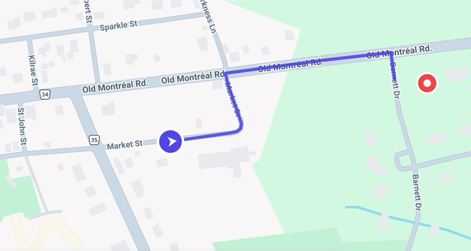 Live tracking map view